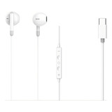 Fone De Ouvido Auricular Com Fio E Microfone Entrada Tipo C Cor Branco