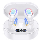 Fone De Ouvido Bluetooth 1hora Sem Fio Headset Led Com Microfone Aut114 Branco