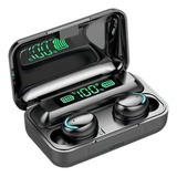 Fone De Ouvido Bluetooth A Prova Dágua E Powerbank Cor Preto Tws F9 5