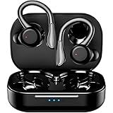 Fone De Ouvido Bluetooth Com Microfone E Cancelamento De Ruído Ativo 4Leader à Prova D água E Com Até 20 Horas De Reprodução Melhor Escolha Para Esportes E Atividades Ao Ar Livre Preto