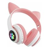 Fone De Ouvido Bluetooth Led Orelha Gato Headphone Cat Ear