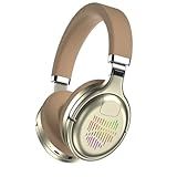 Fone De Ouvido Bluetooth Sem Fio Headphone Dobravel Para Treino Academia Trabalho Bateria Longa Duração Entrada Cartão SD Radio Fm E P2 Extra Bass Dourado