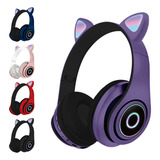 Fone De Ouvido Bluetooth Sem Fio Orelha Gato Cat Luzes Led