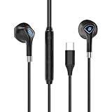 Fone De Ouvido Com Fio Entrada Tipo C USB C Fone Intra Auriculares Com Microfone E Luz Colorida RGB Compatível Com Samsung IPhone 15 16 Motorola LG Preto