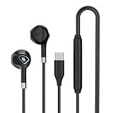 Fone De Ouvido Com Fio Entrada Tipo C USB C Intra Auricular Fone Com Microfone E Luz Colorida RGB Compatível Com Samsung IPhone 15 16 Motorola Preto
