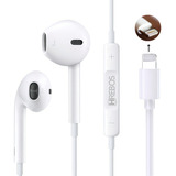 Fone De Ouvido Com Fio Lightning Wireless Para iPhone 7 14 Cor Branco