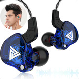 Fone De Ouvido Gamer Dj Retorno Palco Qkz Ak6 In ear Case Cor Azul