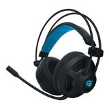 Fone De Ouvido Gamer Fortrek Headset H2 Pro Over Led Azul Cor Preto Para Pc