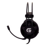 Fone De Ouvido Gamer Fortrek Headset H2 Pro Over Led Azul Cor Preto Para Pc