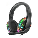 Fone De Ouvido Gamer Konigsigg Com Led Para Jogar Free Fire Cor Preto Luz Azul turquesa
