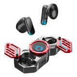 Fone De Ouvido Gamer Tws Bluetooth 5 3 Touch Estéreo Alcance 10m Case Design Fidget Hand Spinner Anti Stress Compatível iPhone Samsung Celular Tablet Smathphone Vermelho