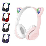 Fone De Ouvido Gatinho Sem Fio Led Bluetooth Orelha Gato