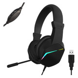 Fone De Ouvido Headset Gamer Conexão Usb 7 1 Com Microfone Omnidirecional Led Rgb Compatível Para Computador Notebook Pc Consoles