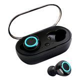 Fone De Ouvido In ear Sem Fio Kapbom Ka 799 Preto E Azul Com Luz Led