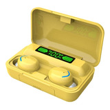 Fone De Ouvido In ear Sem Fio Shenzhen Yihaotong Bluetooth F9 5 F9 5 Amarelo Com Luz Led