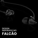 Fone De Ouvido Intraauricular Microfone Bassheads100 Boat Preto Super Extra Bass Isolamento De Ruído Para Ligações Graves Altos Para Música E Jogos Designe Elegante E Confortável