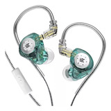 Fone De Ouvido Kz Edx Pro In near Com Microfone Dj Gamer Cor Verde