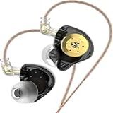 Fone De Ouvido KZ EDX Pro Intra Auricular Driver Dinâmico Magnético Composto De 10mm Cabo Substituível Original Preto 