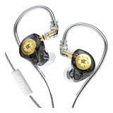 Fone De Ouvido Kz Edx Pro Retorno De Palco Gamer Com Microfone Cor Preto