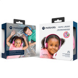 Fone De Ouvido Motorola Moto Jr 200 Kids Anti Ruido Rosa