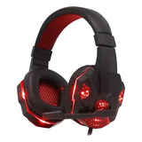 Fone De Ouvido Over ear Gamer Knup Kp 397 Preto E Azul Com L Cor Preto vermelha