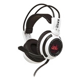 Fone De Ouvido Over ear Gamer Knup Kp 400 Cor Branco E Preto Com Luz Led