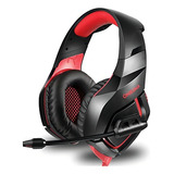 Fone De Ouvido Over ear Gamer Onikuma K1 b Black E Red Com Luz Led