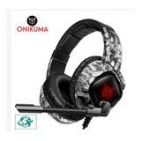 Fone De Ouvido Over ear Gamer Onikuma K19 Camuflagem Cinza