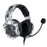 Fone De Ouvido Over ear Gamer Onikuma K8 Branco Luz Rgb Led