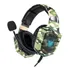 Fone De Ouvido Over-ear Gamer Onikuma K8 Camuflagem Verde Com Luz  Rgb Led