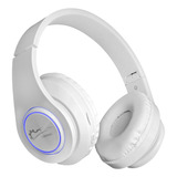 Fone De Ouvido Over ear Sem Fio Megasonic B39 Branco Com Luz Led