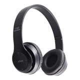 Fone De Ouvido P47 Corrida Bluetooth Regulavel Mp3 Entrada P2 Cor Preto