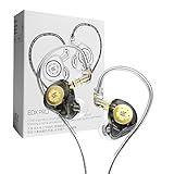 Fone De Ouvido Profissional KZ EDX Pro Intra Auricular Driver Dinâmico Magnético Composto De 10mm Cabo Substituível Original Perfeito Para Cantores E Músicos AlverSun PRETO 