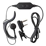 Fone De Ouvido PTT Duplo Com Microfone Para Rádio HT UV82 BF Walkie Talkie Portátil