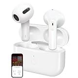 Fone De Ouvido Sem Fio Bluetooth 5-4 Compatível Com Todo Celular Cancelamento Ruído Bateria 16 Horas De Uso Microfone - Unico Que Conecta Case E Fones Com Celular Controle Touch - Linha A-Gold Premium