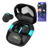 Fone De Ouvido Sem Fio G7s Gamer Com Led E Design Compacto Cor Preto Luz Branco