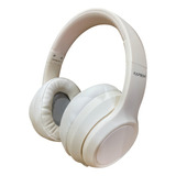 Fone De Ouvido Sem Fio Headphone Super Bass Cor Bege Concha 40mm Regulável