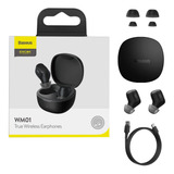 Fone De Ouvido Sem Fio Tws Baseus Encok Wm01 Cor Preto