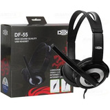 Fone De Ouvido Usb Com Microfone E Controle Multimidia Df 55