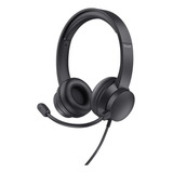 Fone De Ouvido Usb Trust Ayda Vincha 25088 Com Microfone Portátil Pc Color Black Light N a