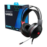 Fone Headset Gamer Estéreo Usb Led Vermelho Microfone
