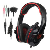 Fone Headset Gamer Sades Gpower Gt Xbox 360 Multiplataforma Vermelho