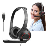 Fone Headset Usb Notebook Pc Office Computador Telemarketing