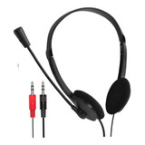 Fone Microfone Headset Escritório Notebook Home Office Cor Preto