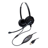 Fone Operador Zox Dh 60d headset Usb Duplo Auricular 