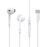 Fone Ouvido Usb c Type c Rock P Android Samsung Xiaomi Mic Cor Branco
