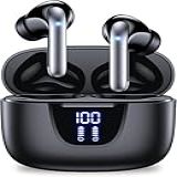 Fones De Ouvido Sem Fio Bluetooth 76 Horas De Reprodução Com Display LED Estéreo Intra Auricular Esportivo Com Microfone Para Android E IOS Preto