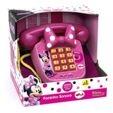 Foninho Sonoro Minnie Telefone Brinquedo Rosa
