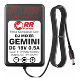 Fonte 18v Para Pre Amp Stereo Dj Mixer Gemini Pmx 18 Pmx 12