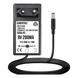 Fonte 9v 200ma Amplificador Fones Power Click Cabo 2mt